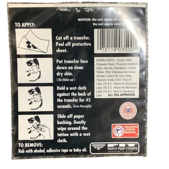 The Ohio State University Colorburst Temporary Tattoos  Safe & Non-Toxic - Picture 2 of 4